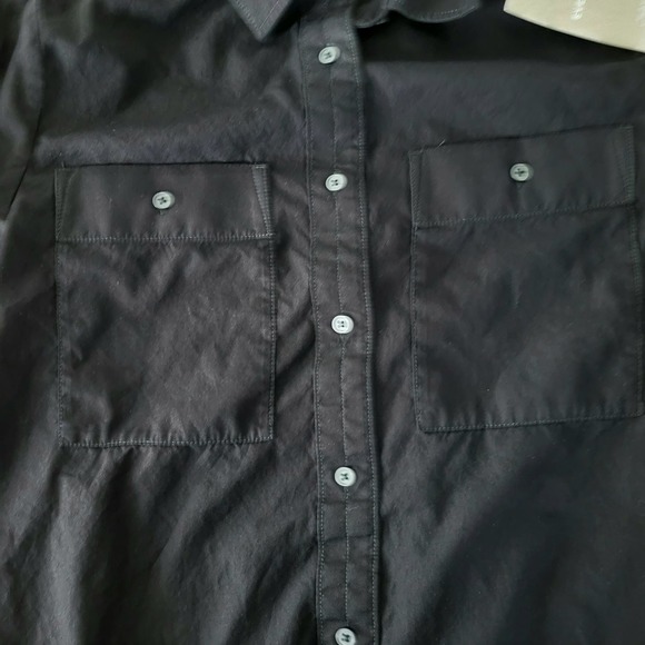 Everlane The Day Tripper Shirtdress High Low Cotton Button Down Black Medium - Picture 8 of 12